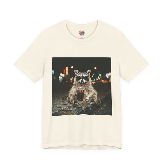 Raccoon with Iced Coffee Tee | Animals & Lattes, Cozy Coffee Animal