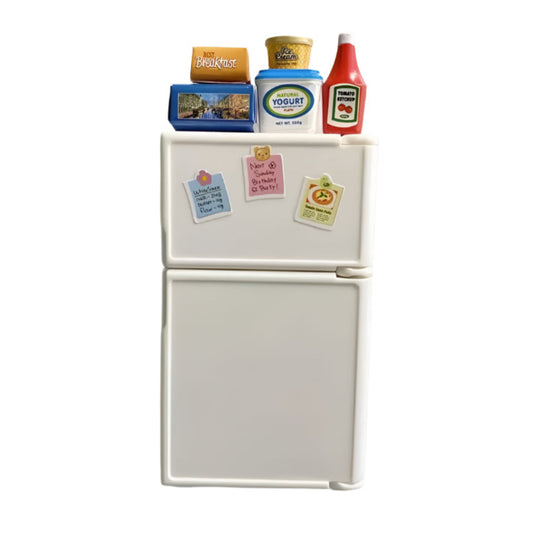 3D Cute Mini Refrigerator Shaped Magnet w/groceries