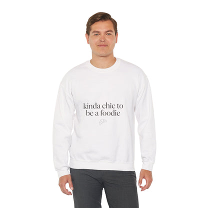 kinda chic to be a foodie Crewneck | minimalist foodie sweatshirt