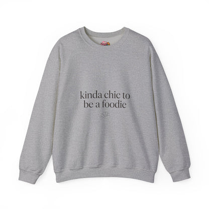 kinda chic to be a foodie Crewneck | minimalist foodie sweatshirt