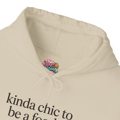 kinda chic to be a foodie Hoodie | minimalist text aesthetic