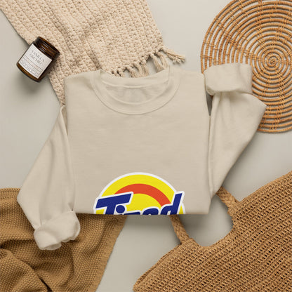 Tired Logo Sweatshirt — Retro Logo Crewneck for Sleepy Vibes
