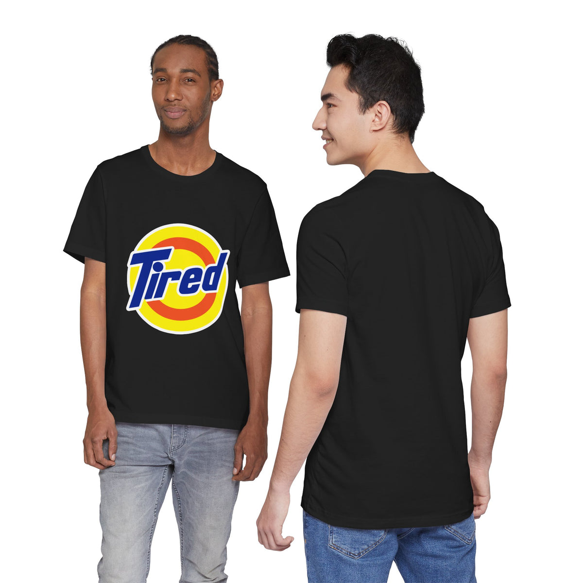 "TIRED"  Funny T-shirt - Nostalgic Laundry Detergent Logo Inspired