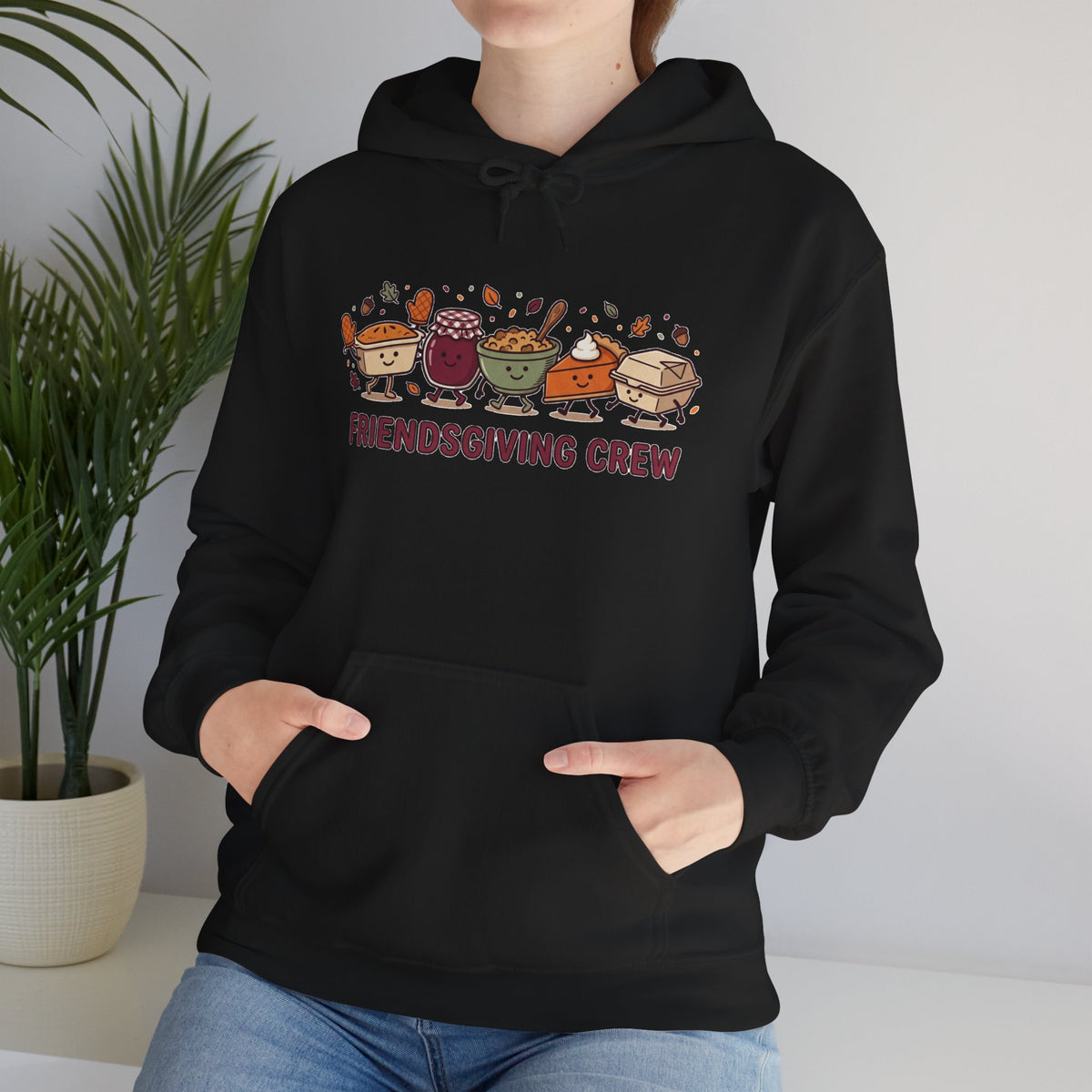 Friendsgiving Crew Hoodie, Thanksgiving Turkey, Fall Foliage, Pumpkin Pie