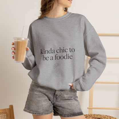 kinda chic to be a foodie Crewneck | minimalist foodie sweatshirt
