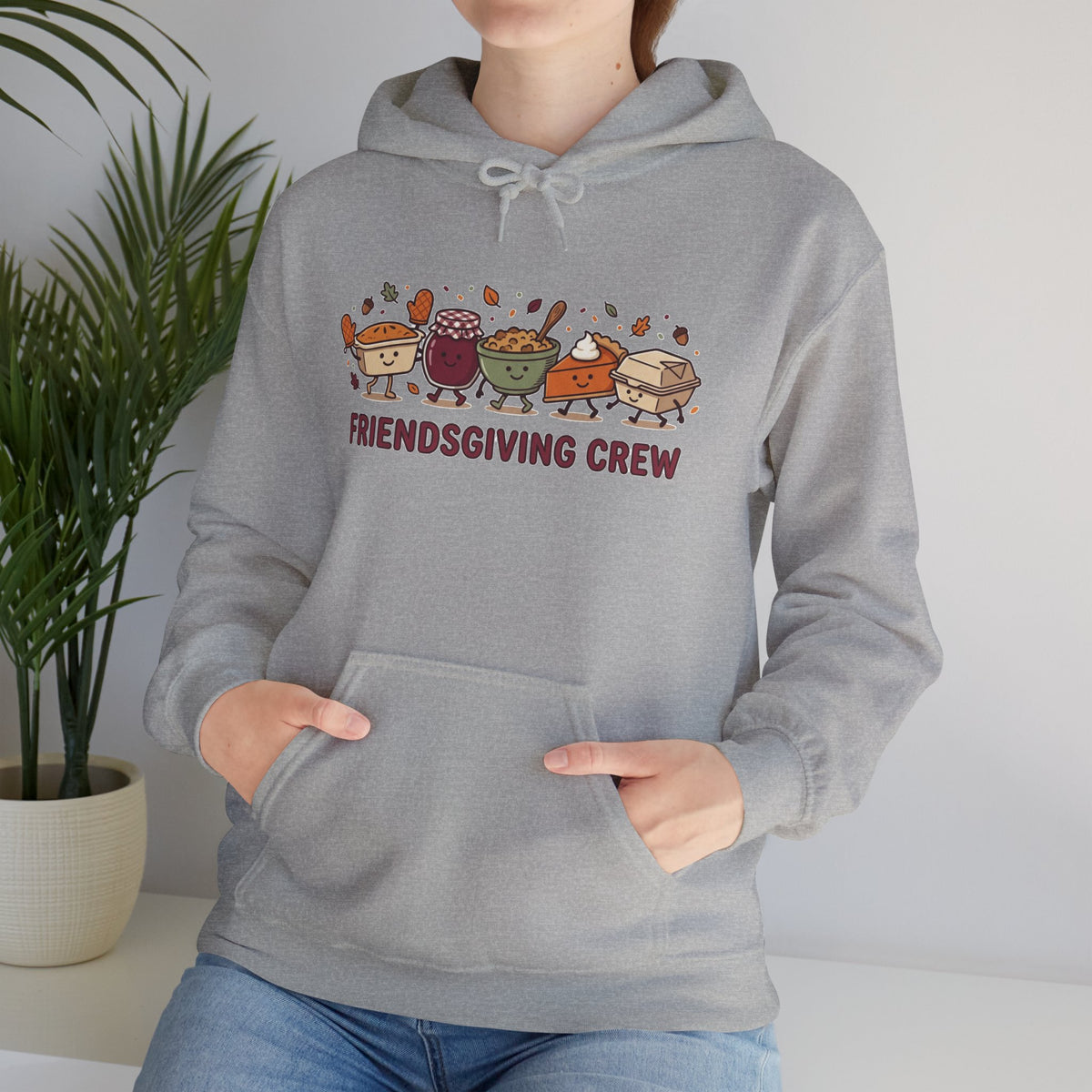 Friendsgiving Crew Hoodie, Thanksgiving Turkey, Fall Foliage, Pumpkin Pie