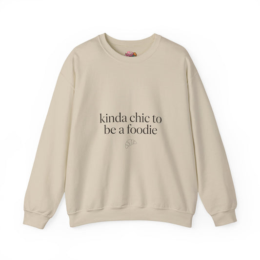 kinda chic to be a foodie Crewneck | minimalist foodie sweatshirt