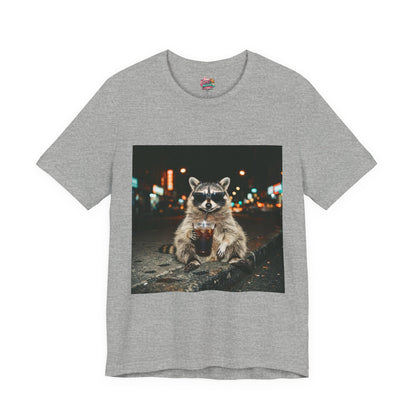 Raccoon with Iced Coffee Tee | Animals & Lattes, Cozy Coffee Animal