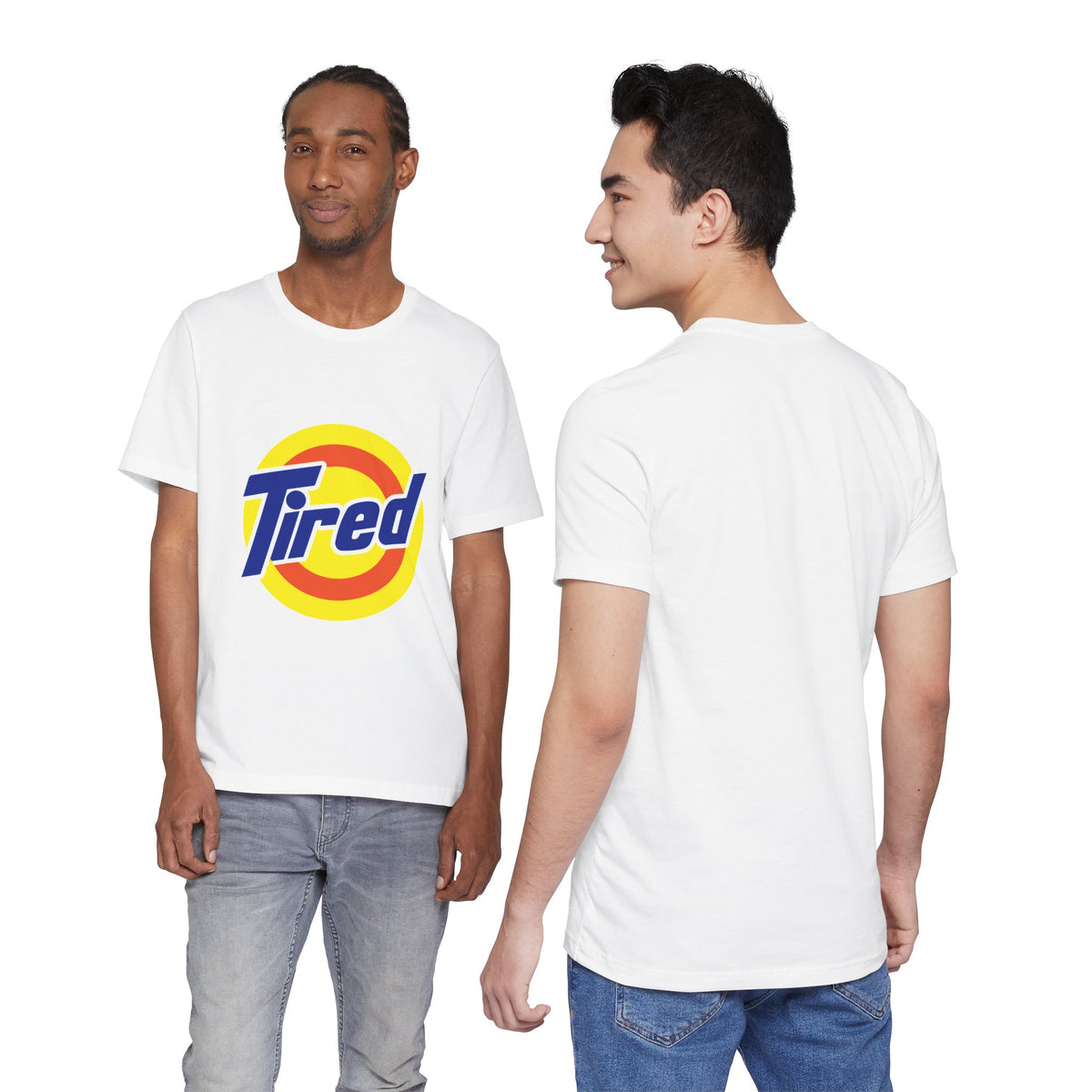 "TIRED"  Funny T-shirt - Nostalgic Laundry Detergent Logo Inspired
