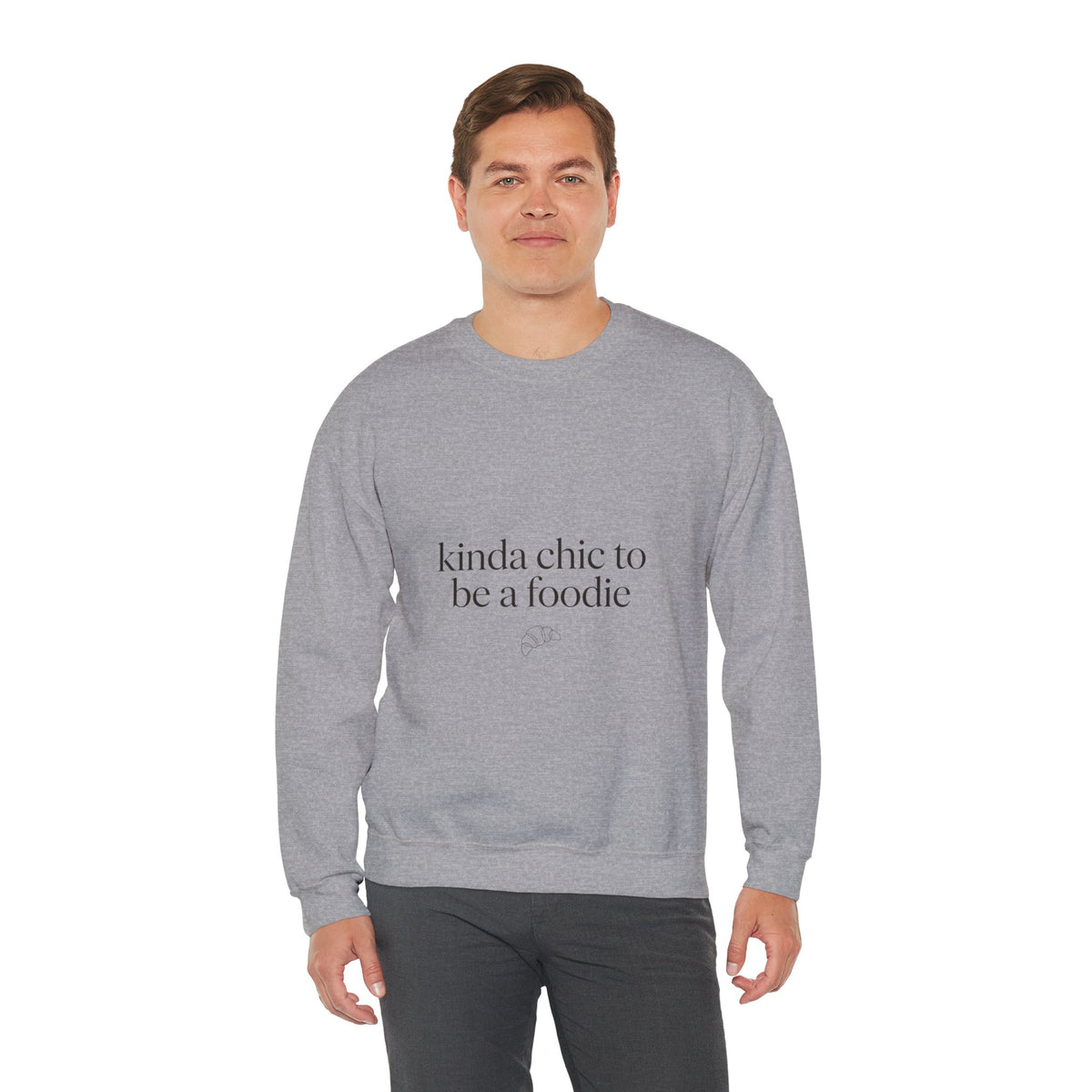 kinda chic to be a foodie Crewneck | minimalist foodie sweatshirt