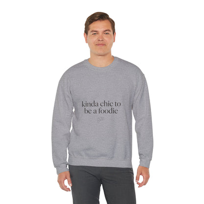 kinda chic to be a foodie Crewneck | minimalist foodie sweatshirt