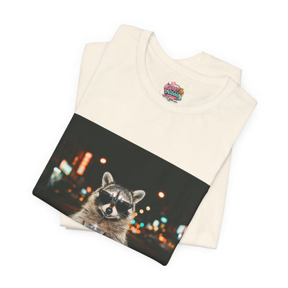 Raccoon with Iced Coffee Tee | Animals & Lattes, Cozy Coffee Animal