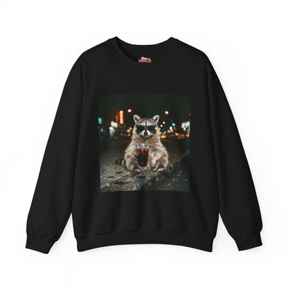 Raccoon Holding Coffee Sweatshirt | Animals & Lattes, Cozy Cafe Pet