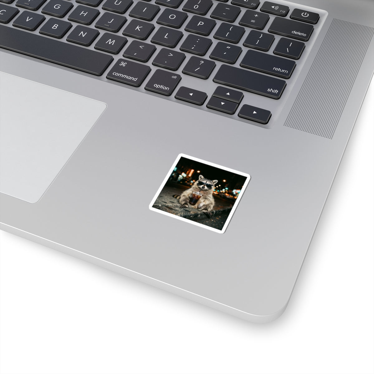 Raccoon Drinking Coffee Sticker | Animals & Lattes, Cute Coffee Animal