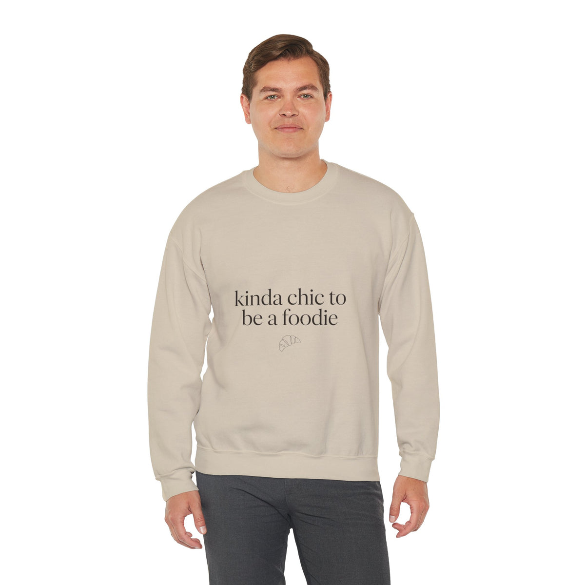 kinda chic to be a foodie Crewneck | minimalist foodie sweatshirt