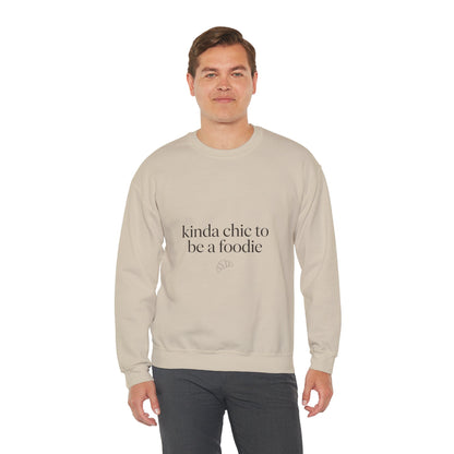 kinda chic to be a foodie Crewneck | minimalist foodie sweatshirt