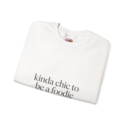 kinda chic to be a foodie Crewneck | minimalist foodie sweatshirt