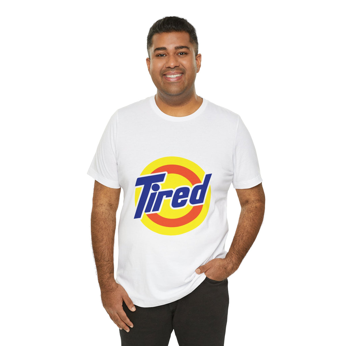"TIRED"  Funny T-shirt - Nostalgic Laundry Detergent Logo Inspired