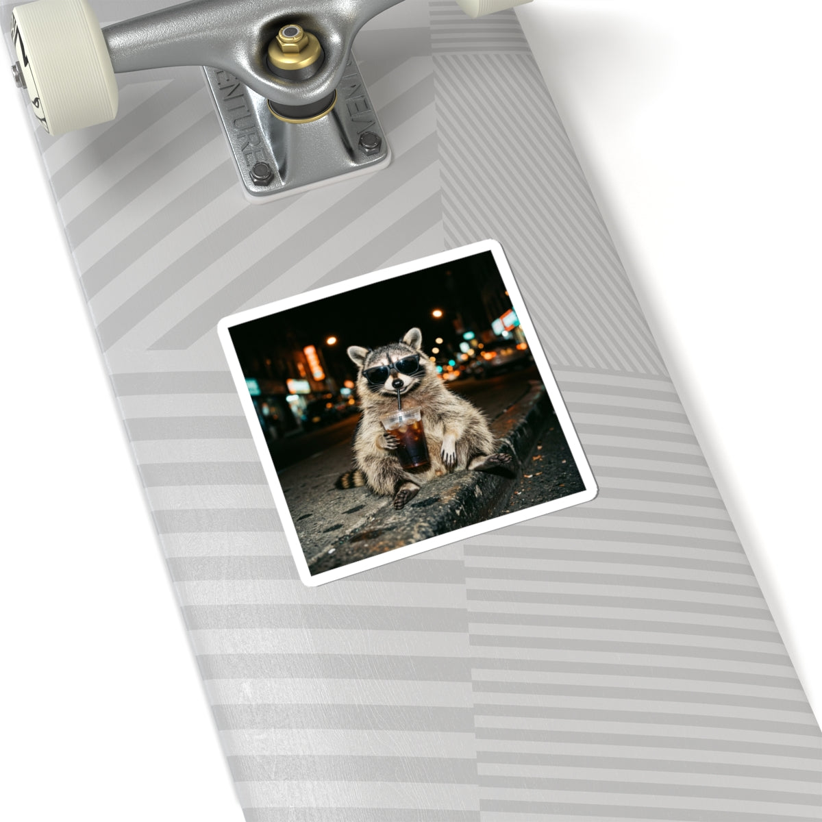 Raccoon Drinking Coffee Sticker | Animals & Lattes, Cute Coffee Animal