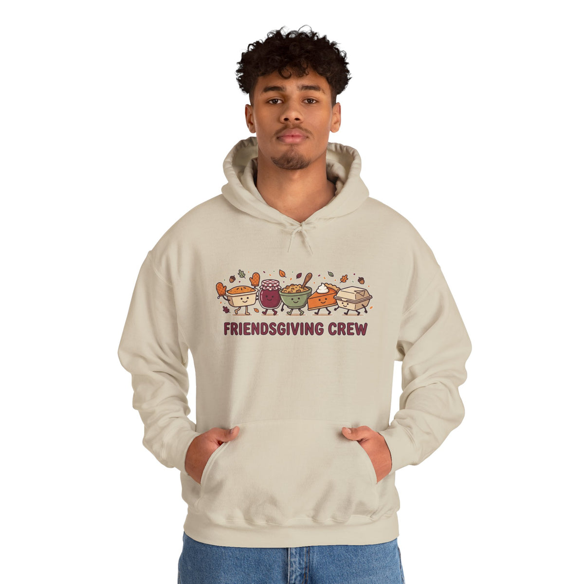 Friendsgiving Crew Hoodie, Thanksgiving Turkey, Fall Foliage, Pumpkin Pie