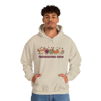 Friendsgiving Crew Hoodie, Thanksgiving Turkey, Fall Foliage, Pumpkin Pie