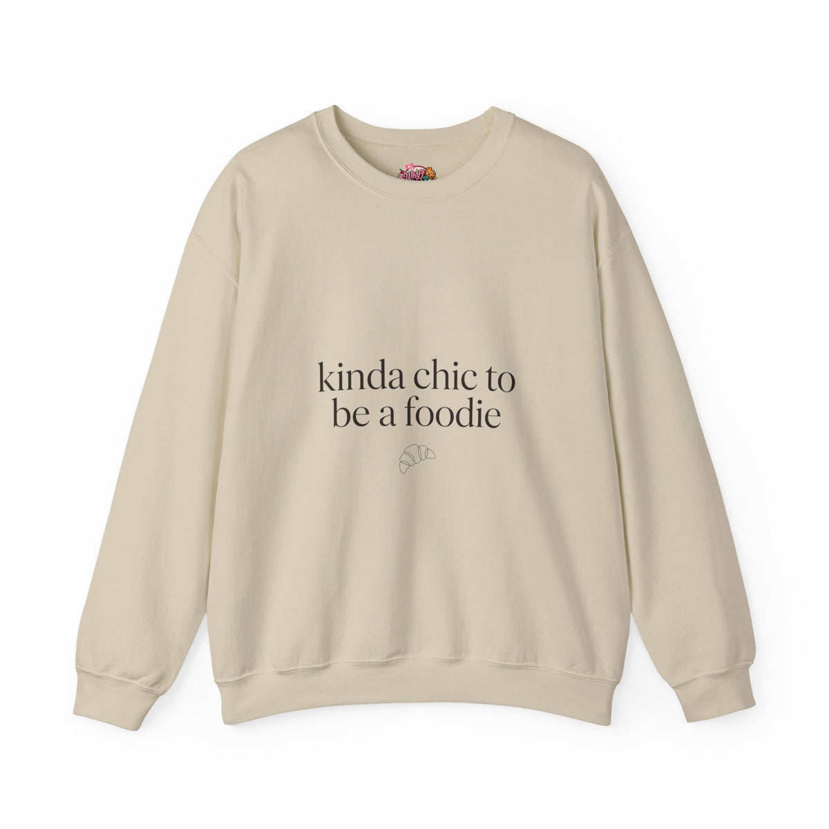 kinda chic to be a foodie Crewneck | minimalist foodie sweatshirt