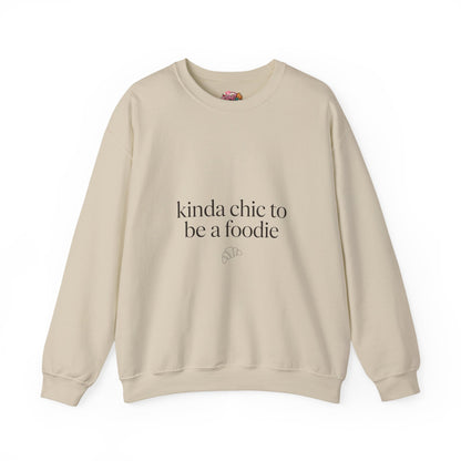 kinda chic to be a foodie Crewneck | minimalist foodie sweatshirt