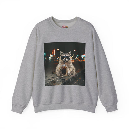 Raccoon Holding Coffee Sweatshirt | Animals & Lattes, Cozy Cafe Pet