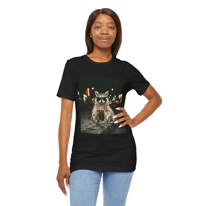 Raccoon with Iced Coffee Tee | Animals & Lattes, Cozy Coffee Animal