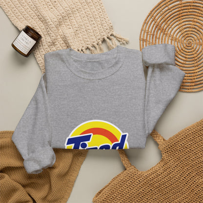 Tired Logo Sweatshirt — Retro Logo Crewneck for Sleepy Vibes