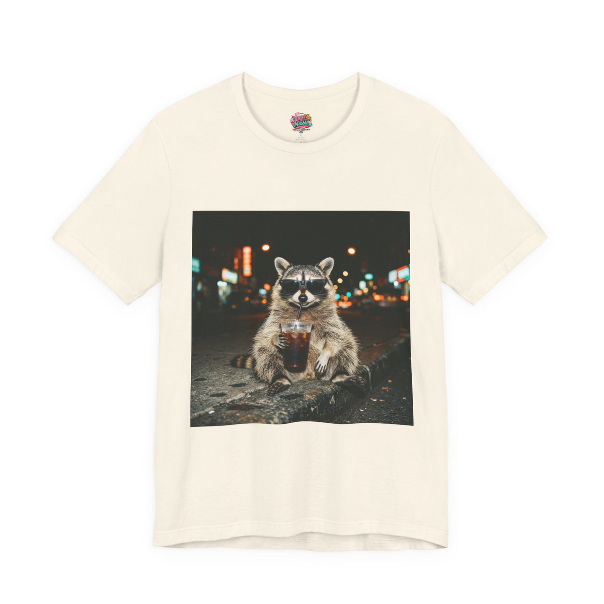 Raccoon with Iced Coffee Tee | Animals & Lattes, Cozy Coffee Animal