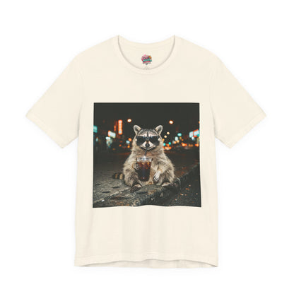 Raccoon with Iced Coffee Tee | Animals & Lattes, Cozy Coffee Animal