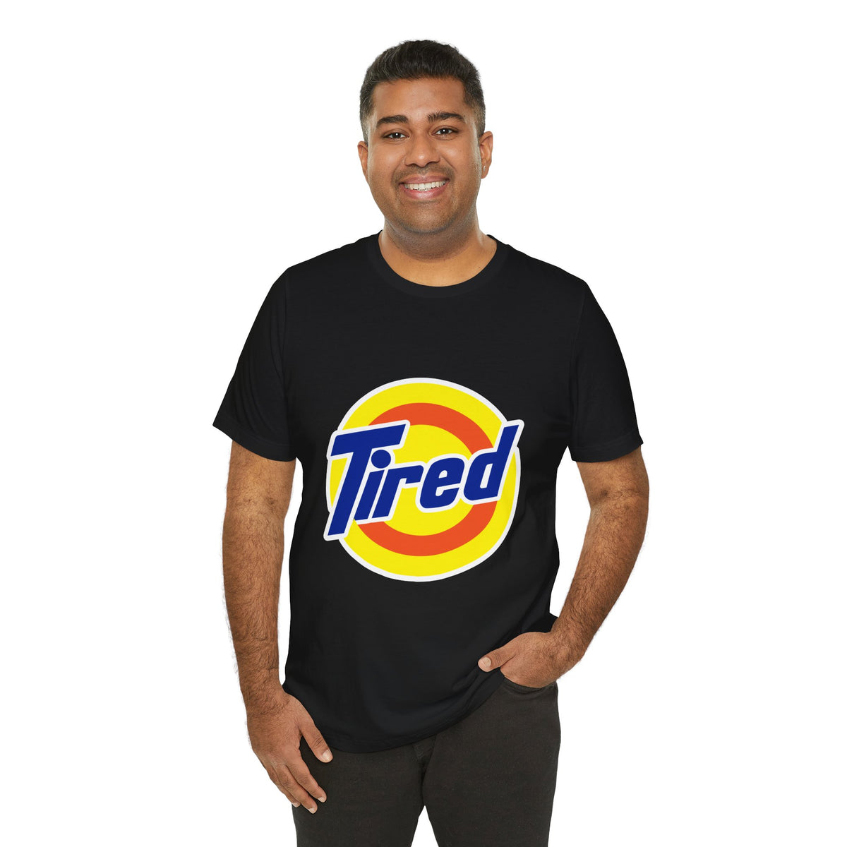 "TIRED"  Funny T-shirt - Nostalgic Laundry Detergent Logo Inspired