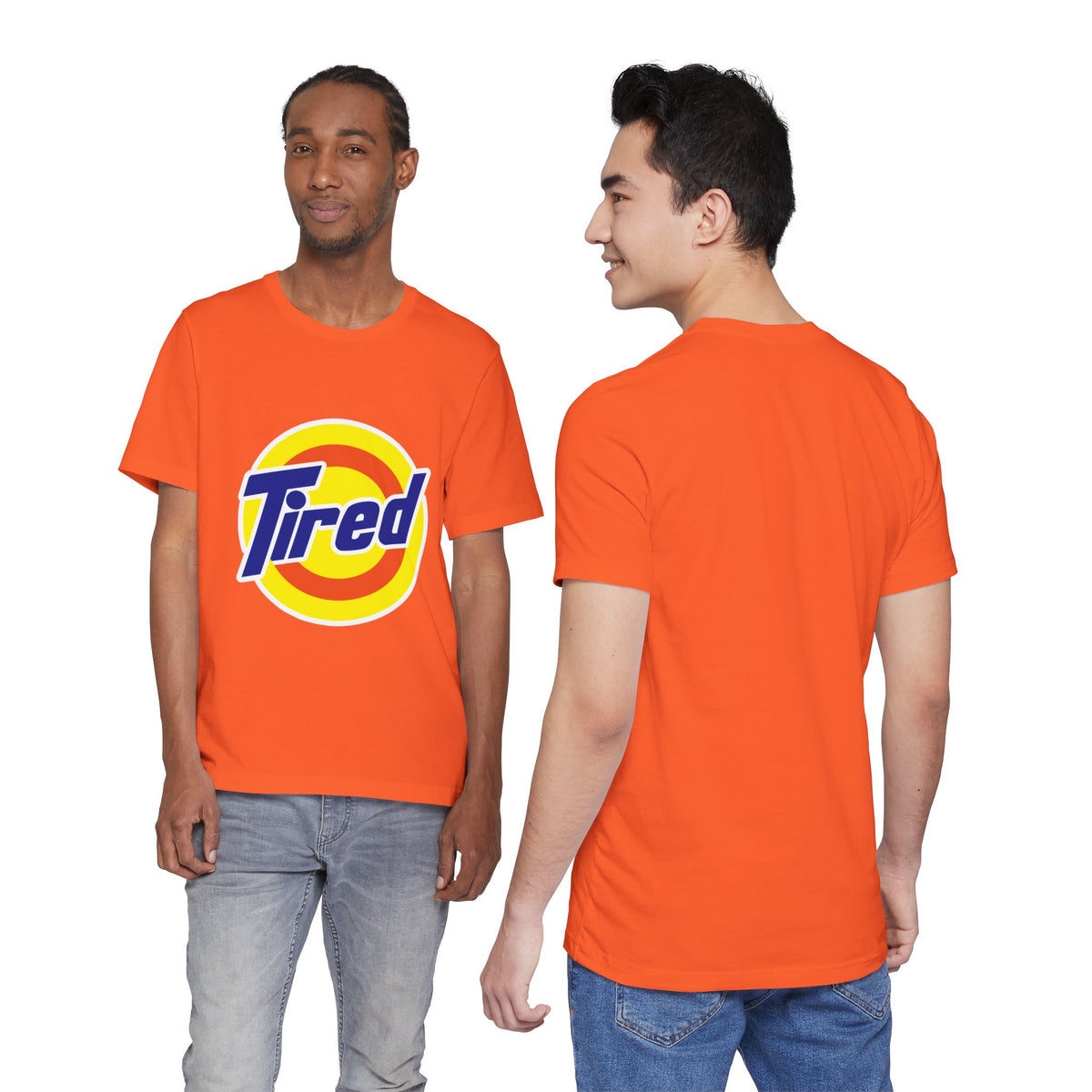 "TIRED"  Funny T-shirt - Nostalgic Laundry Detergent Logo Inspired