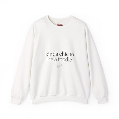 kinda chic to be a foodie Crewneck | minimalist foodie sweatshirt