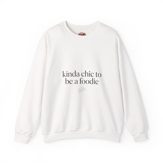 kinda chic to be a foodie Crewneck | minimalist foodie sweatshirt