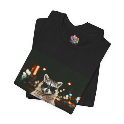Raccoon with Iced Coffee Tee | Animals & Lattes, Cozy Coffee Animal