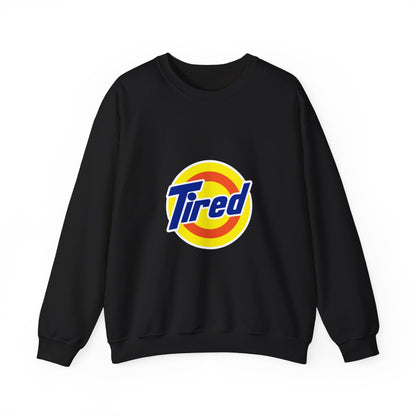 Tired Logo Sweatshirt — Retro Logo Crewneck for Sleepy Vibes