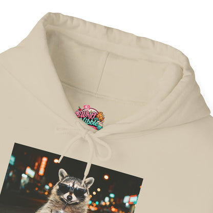 Raccoon with Coffee Hoodie - Animals & Lattes, Cozy Beverage Pet