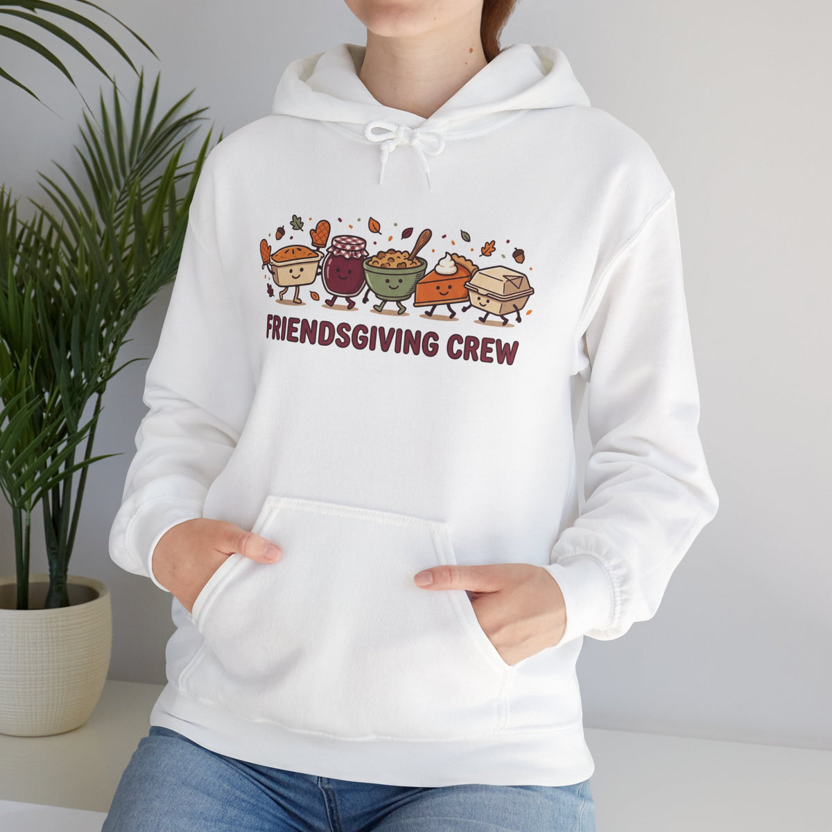 Friendsgiving Crew Hoodie, Thanksgiving Turkey, Fall Foliage, Pumpkin Pie