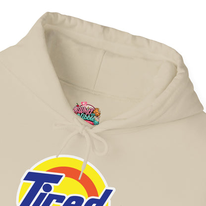 Tired Logo Hoodie – Funny Everyday Statement Hoodie
