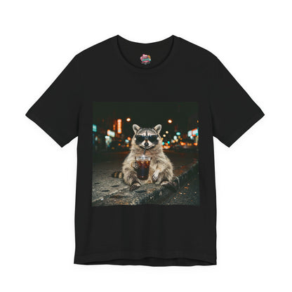 Raccoon with Iced Coffee Tee | Animals & Lattes, Cozy Coffee Animal