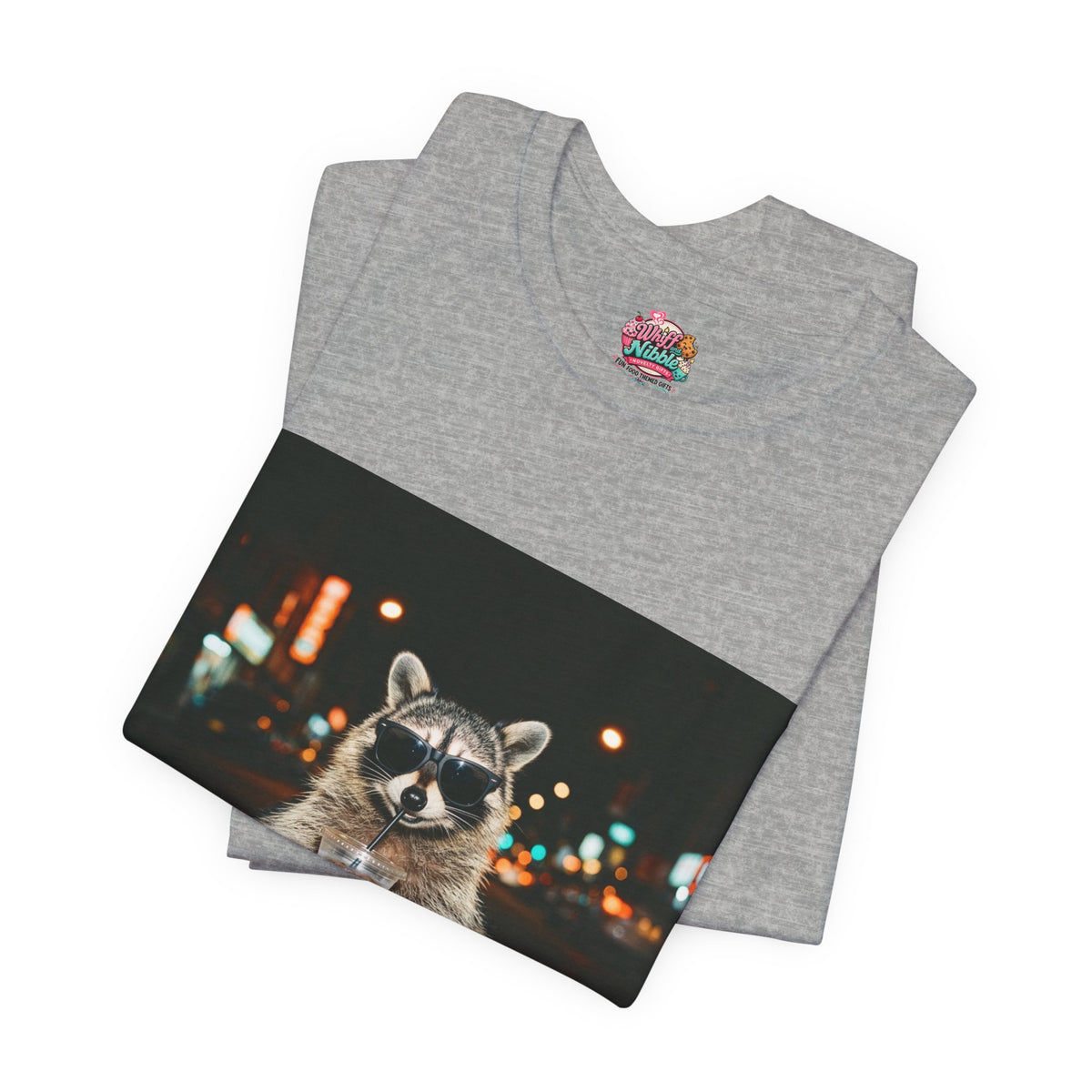 Raccoon with Iced Coffee Tee | Animals & Lattes, Cozy Coffee Animal