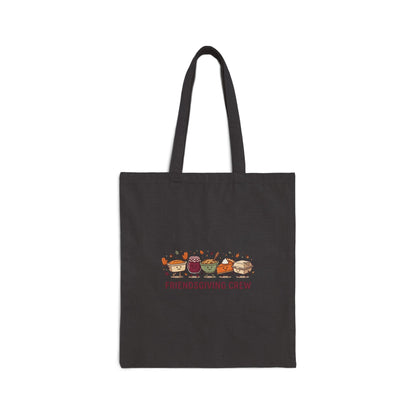 Friendsgiving Crew Tote | Thanksgiving Harvest, Pumpkin Pie & Turkey Canvas Tote