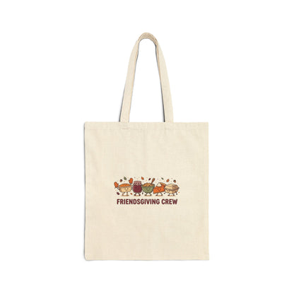 Friendsgiving Crew Tote | Thanksgiving Harvest, Pumpkin Pie & Turkey Canvas Tote