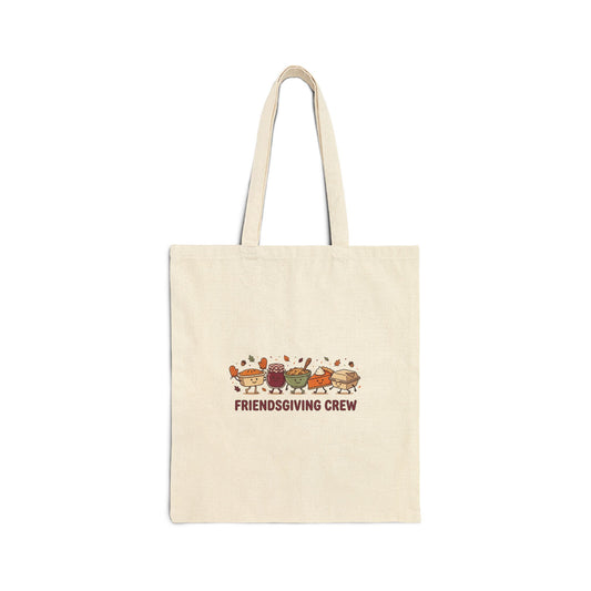 Friendsgiving Crew Tote | Thanksgiving Harvest, Pumpkin Pie & Turkey Canvas Tote