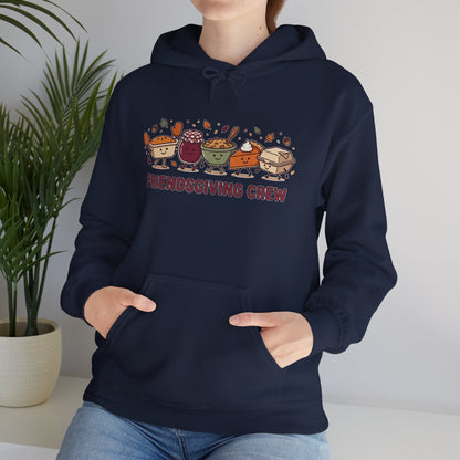 Friendsgiving Crew Hoodie, Thanksgiving Turkey, Fall Foliage, Pumpkin Pie