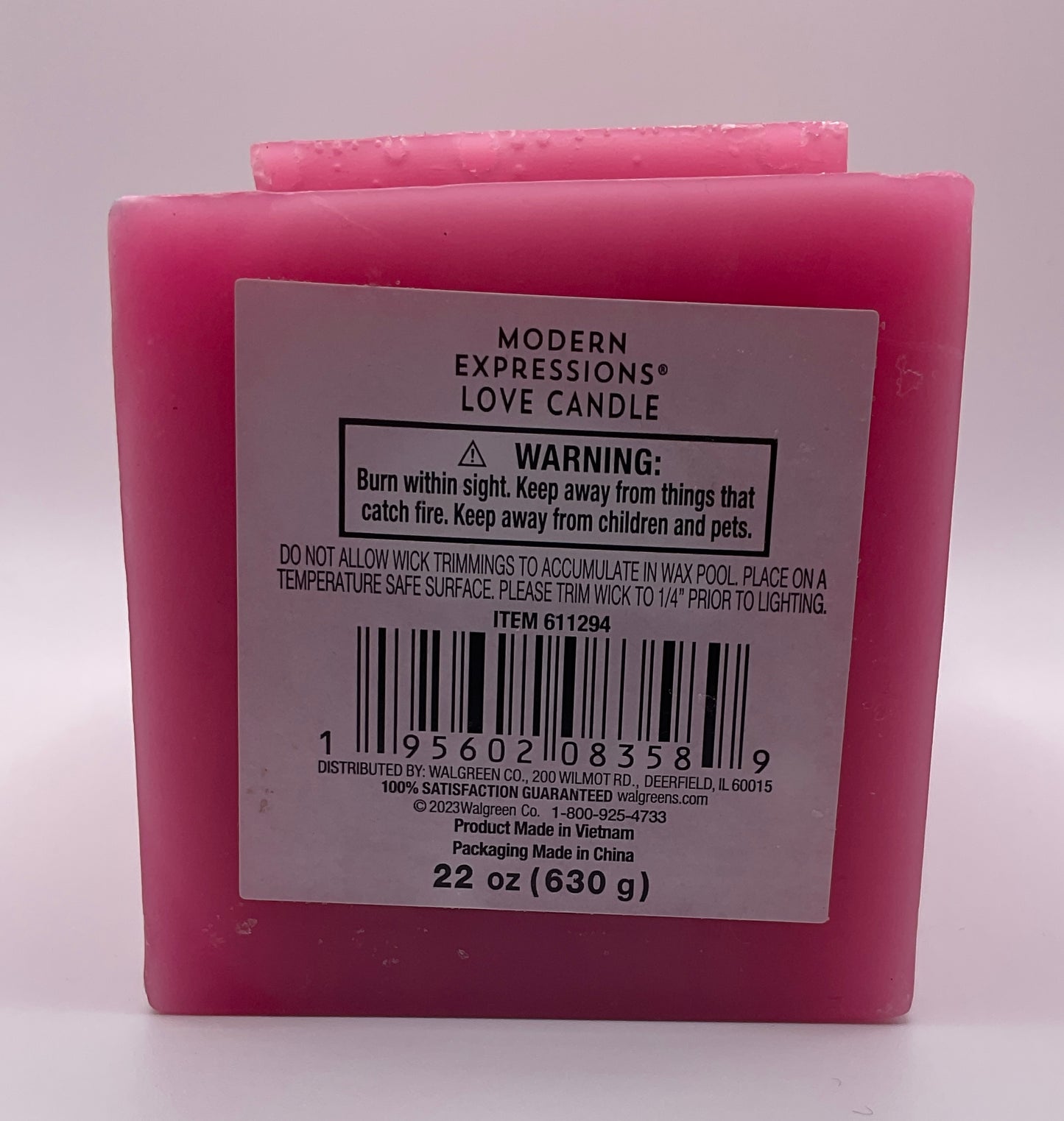 Modern Expressions Pink 3D "Love" Candle – A Self-Care Affirmation in Every Glow