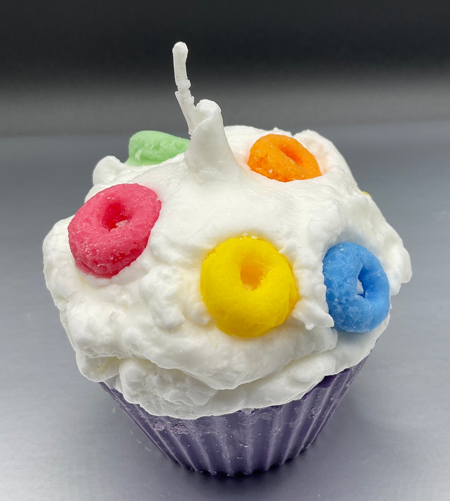 Froot Loops Scented Cupcake Candle - Sweet Cereal Fun in Every Burn...