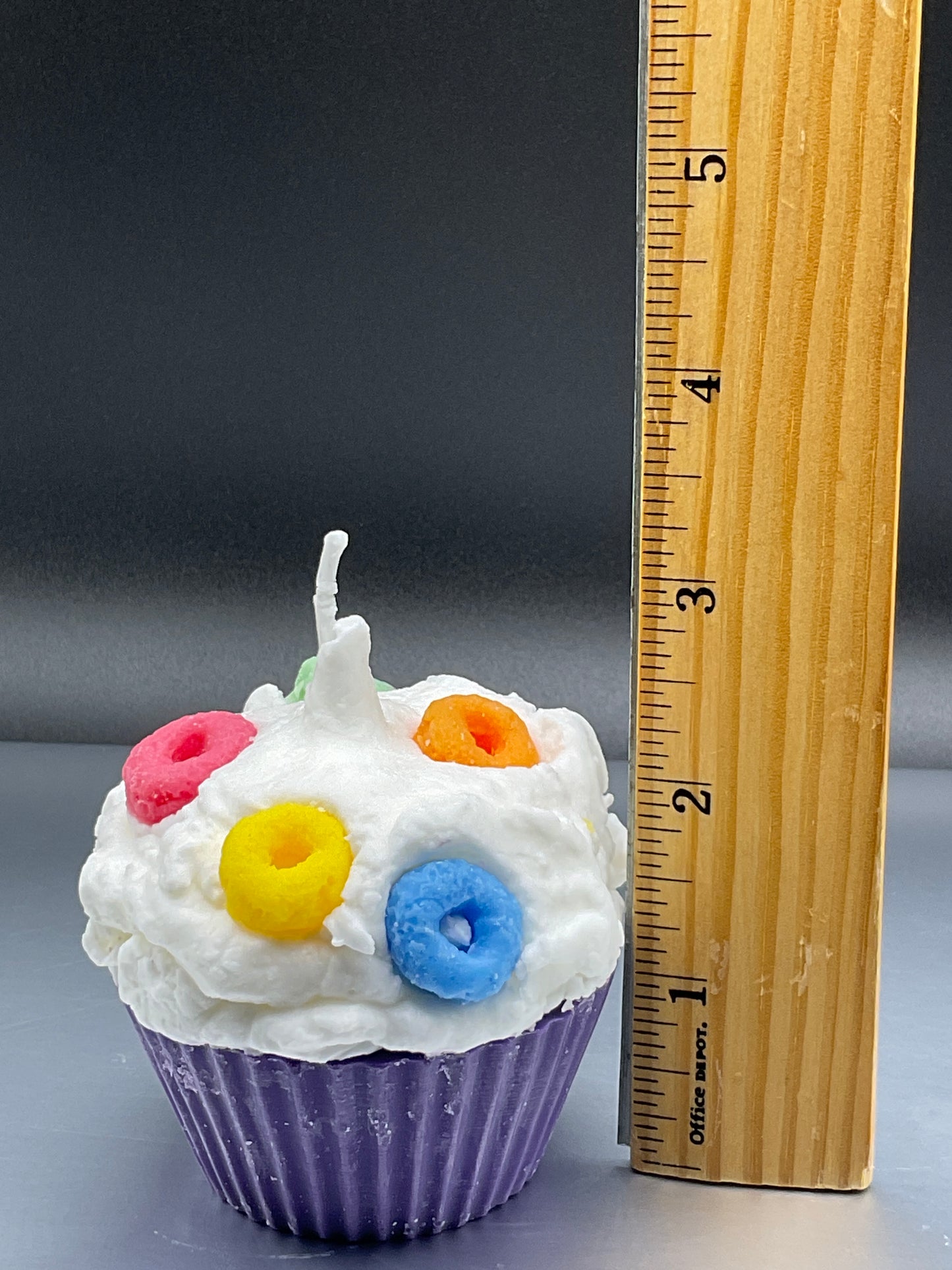 Froot Loops Scented Cupcake Candle - Sweet Cereal Fun in Every Burn...